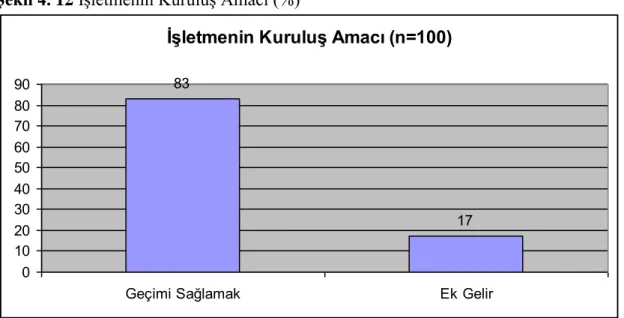 Şekil 4. 12 İşletmenin Kuruluş Amacı (%) 