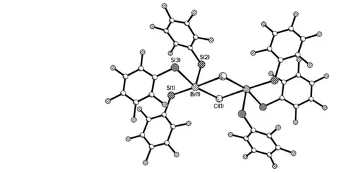 Şekil  3.9’da  Bi(SCH 2 CH 2 NH 2 ) 2 Cl  bileşiğinin  molekül  yapısı  gösterilmektedir