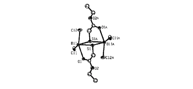 Şekil 3.10. Bi(SCH 2 C(O)OCH 2 -CH 3 )Cl 2  bileşiğinin molekül yapısı 