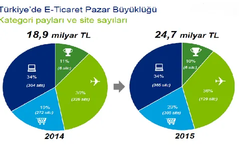 Şekil 5: Türkiye e-Ticaret Pazar Büyüklüğü -2015 