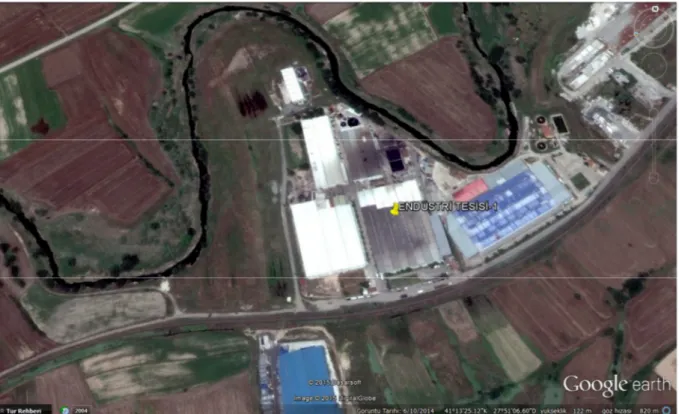 Şekil 3.1.1. Endüstri tesisi-1 uydu görüntüsü 