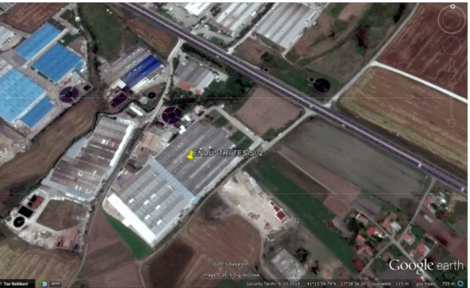 Şekil 3.1.2. Endüstri tesisi-2 uydu görüntüsü 