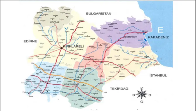 Şekil 3.1. Trakya Bölgesi haritası  