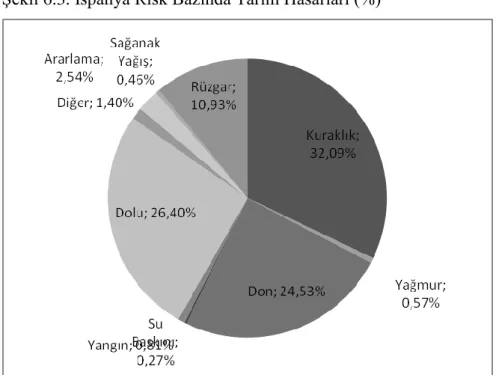 ġekil 6.3. Ġspanya Risk Bazında Tarım Hasarları (%) 