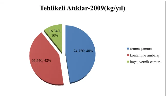 Şekil 4.5. 2009 Yılı Tehlikeli Atık Beyanı (TABS 2009). 