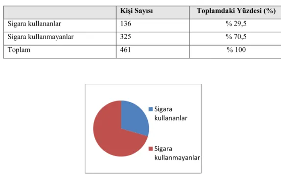 Çizelge   6.1.2.4. Sigara kullanma oranları 