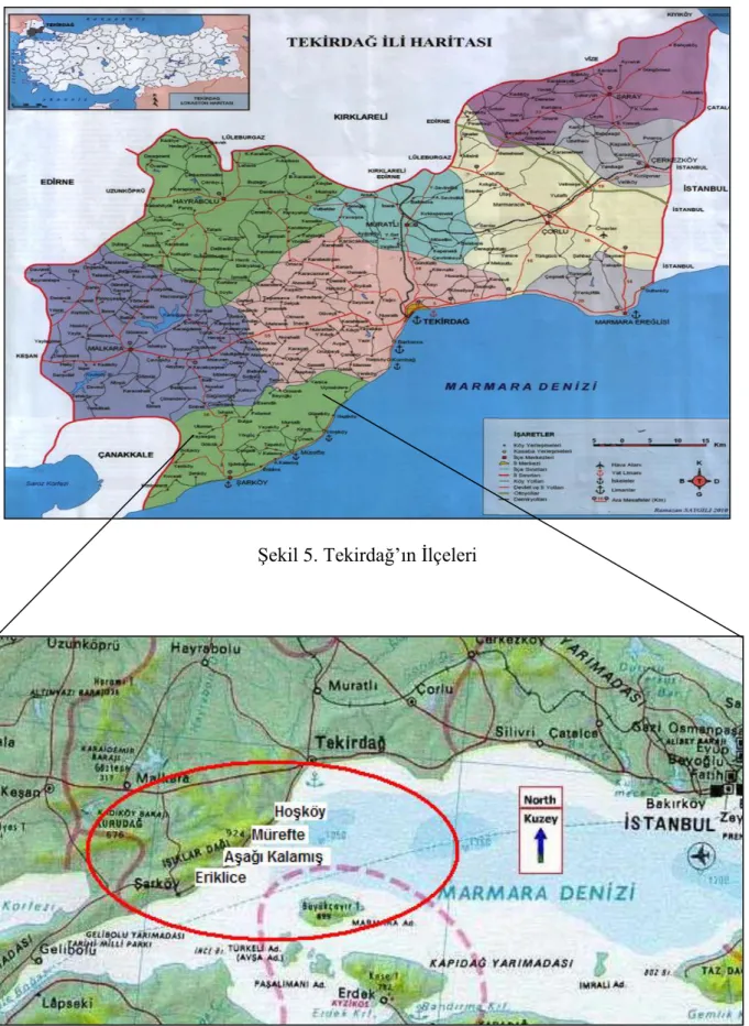ġekil 5. Tekirdağ‘ın Ġlçeleri 
