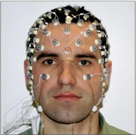 Şekil  2.3’te  beyinden  EEG  ölçümü  gösterilmiştir.  Ölçümlerle  ilgili  üç  EEG  örneği  Şekil 2.4, Şekil 2.5 ve Şekil 2.6’da verilmiştir