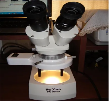 Şekil 3.2. Çalışmada kullanılan stereo mikroskop görünümü  