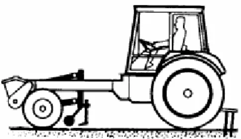 Şekil 1.3. Traktör aksları arasına bağlanan çapalama aleti (PERMEM, 2011) 