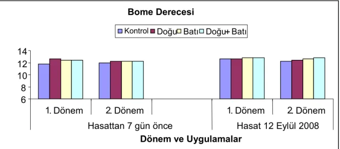 Şekil  9.  Cabernet  Sauvignon  üzüm  çeşidinde  farklı  dönemlerde  asmanın  değişik  yönlerinden  yapılan  yaprak   