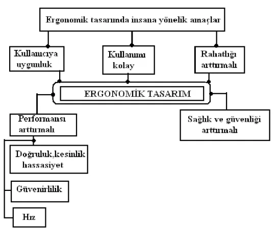 Çizelge 2.4. Ergonomik tasarımda amaçlar [İşsever 2007] 