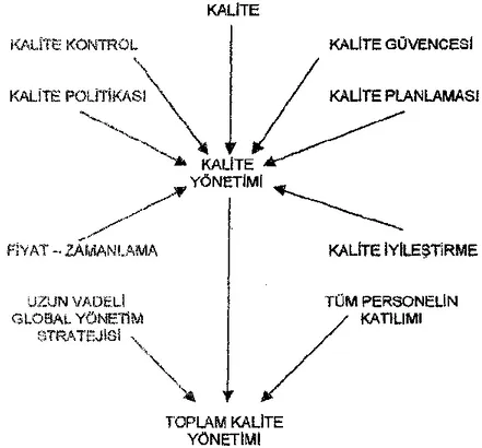 ġekil 1.6 Toplam Kalite Yönetimi (KIPÇAK, 1993) 