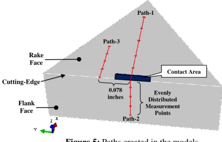Figure 5: Paths created in the models  Contact Area Path-1 