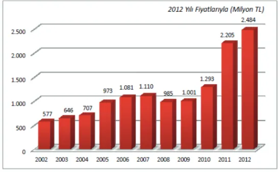 Çizelge 3.1: Kamu Bilgi ve İletişim Teknolojileri Yatırımları (2002-2012) 