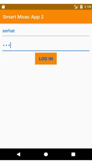 Figure 4.3: Log in Screen. 