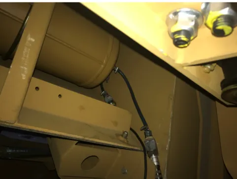 Figure 4.5 : Pressure sensors mounted on the front and rear tanks. 