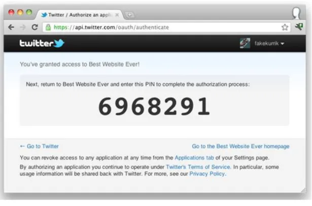 Figure 5.5 : PIN-Code from Twitter.   Data Collecting 