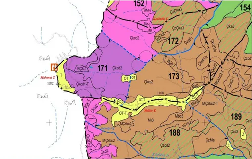 Şekil  2.5:  Armutlu  Orman  İşletme  Şefliği  Amenajman  Planında  MahmutdağıFonksiyon Haritası (OGM 'den alınan orjinal meşçere haritası)