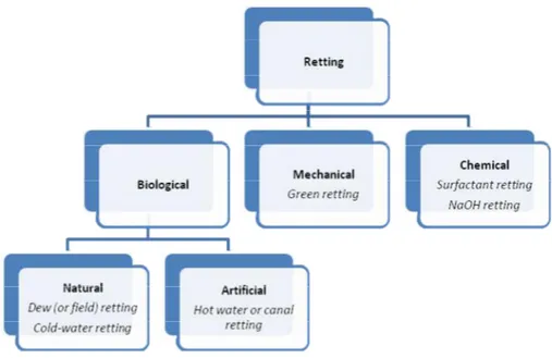 Figure 1.8: Retting methods [9, 30].  1.5.1 Biological retting 