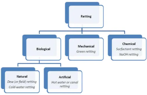 Figure 1.8: Retting methods [9, 30].  1.5.1 Biological retting 