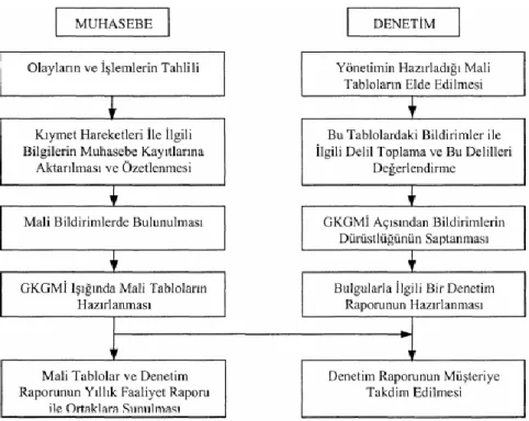 Şekil 1: Denetim ve Muhasebe .  Arasındaki İlişki 