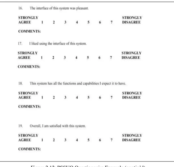 Figure 2.12: PSSUQ Questionnaire Example (contin‟d) 