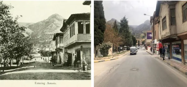 Şekil 2.: 1920 Yılı (Hüseyin Menç            Şekil 3.: 2019 Yılı Şamlar Mahallesi                        Arşivi)                                                         Zübeyde Hanım Caddesi 