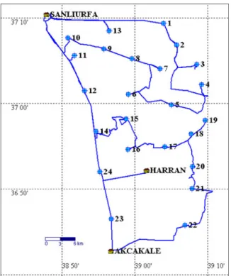 Fig. 3 Study area showing location of the sampling wells