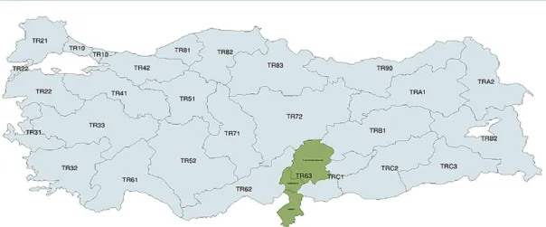 Figure 1 – Map of TR63 region (Hatay-Kahramanmaras-Osmaniye)