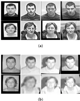 Figure 10. Images from SCface. (a) In visible and (b) in infra-red spectrum. In the first column, mugshot gallery images are given