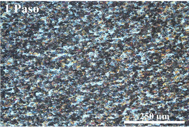 Şekil  4.  2.  SKP  ile  1  pasoda  proses  edilmiş  Al5083  numunenin  optik  mikroskop  görüntüsü 