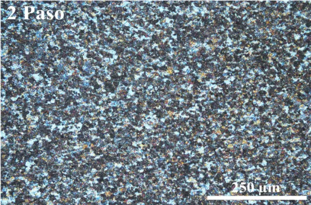 Şekil  4.  3.  SKP  ile  2  pasoda  proses  edilmiş  Al5083  numunenin  optik  mikroskop  görüntüsü 