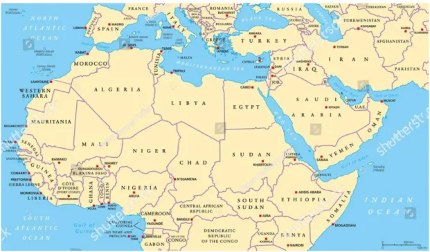 Şekil 1: Orta Doğu Siyasi Haritası 