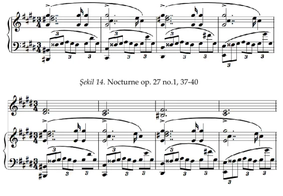 Şekil 14. Nocturne op. 27 no.1, 37-40 