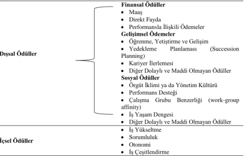 Tablo 1. Ödül Türleri 