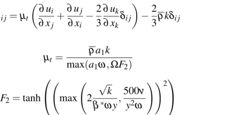 Çizelge 2.4: Standart k − ω modeline ait deneysel sabit de˘gerleri. Deneysel Sabit σ k1 σ ω 1 β 1 a 1 β ∗ γ 1