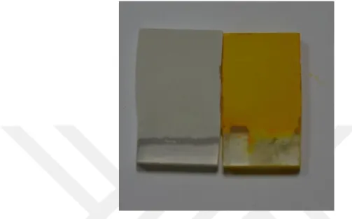 Figure 2.3 The ZnO structure (left) and CdS layer synthesized on ZnO structure (right)