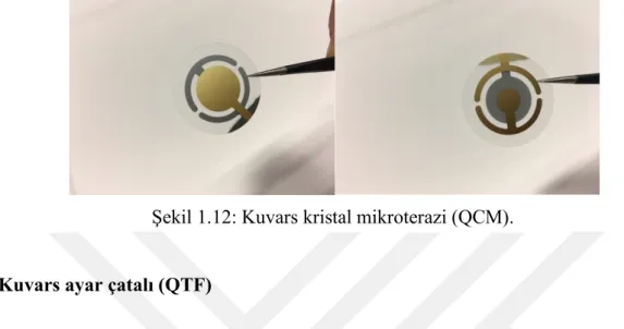 Şekil 1.12: Kuvars kristal mikroterazi (QCM). 