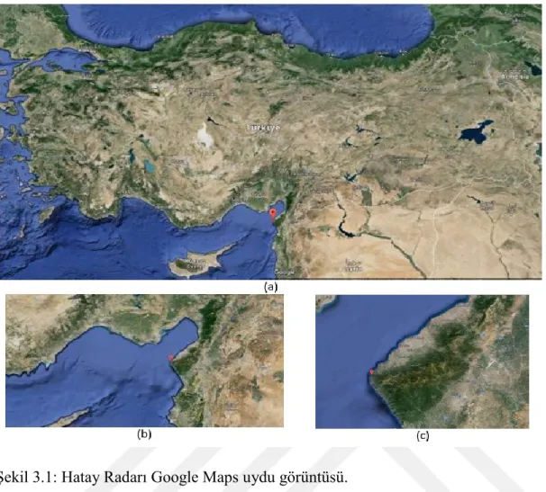 Şekil 3.1: Hatay Radarı Google Maps uydu görüntüsü. 