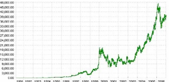 Tablo 6: İMKB 100 Endeksi 1991-2006 Yılı Değerleri 