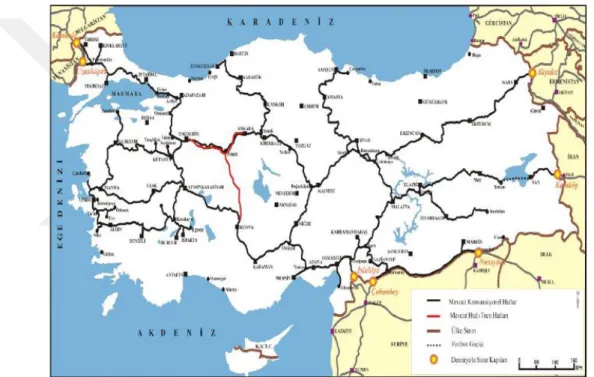 Şekil 2. Türkiye’nin Demiryolu Sınır Kapıları 