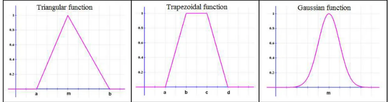 Figure 1.3 Types of membership functions. 