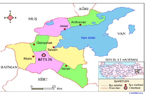 Şekil 2.1. Bitlis İl Haritası 