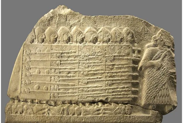 Şekil 2.1. Akbabalar Steli’nin Bir Parçası, MÖ 2600–2350, Louvre Müzesi, Fransa 