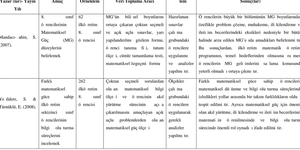 Çizelge 2.8’in Devamı