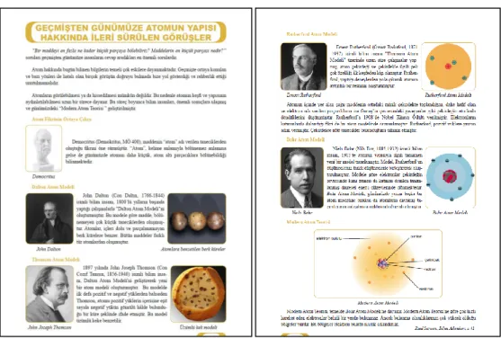 Şekil 14. Atomun yapısı hakkındaki çalışmalar (Kitap 5, s. 97-98) 