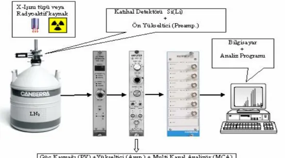 Şekil 2.1 EDXRF  sisteminin  bölümleri  (85) 