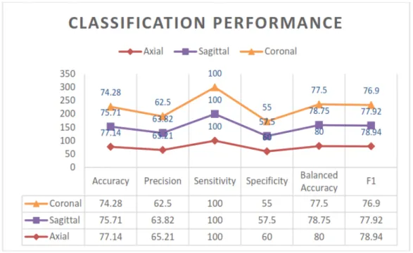 Figure 3: Performance Analysis between Coronal, Sagittal and Axial planes [5].