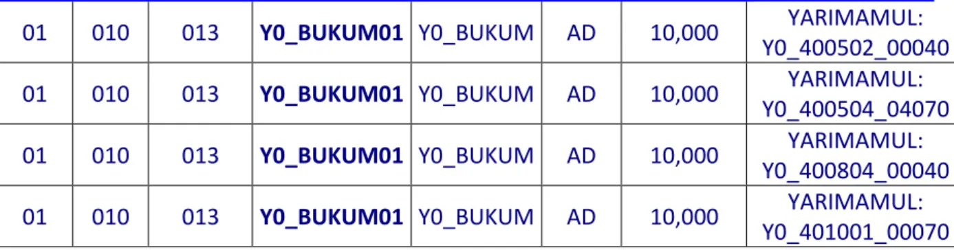 Tablo 6.b. MRP Yazılımındaki Yapılan Geliştirmelerden Sonraki Üretim Takip Ekranı 